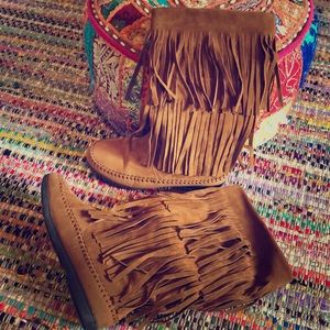 Bohemian tribal moccasin boots